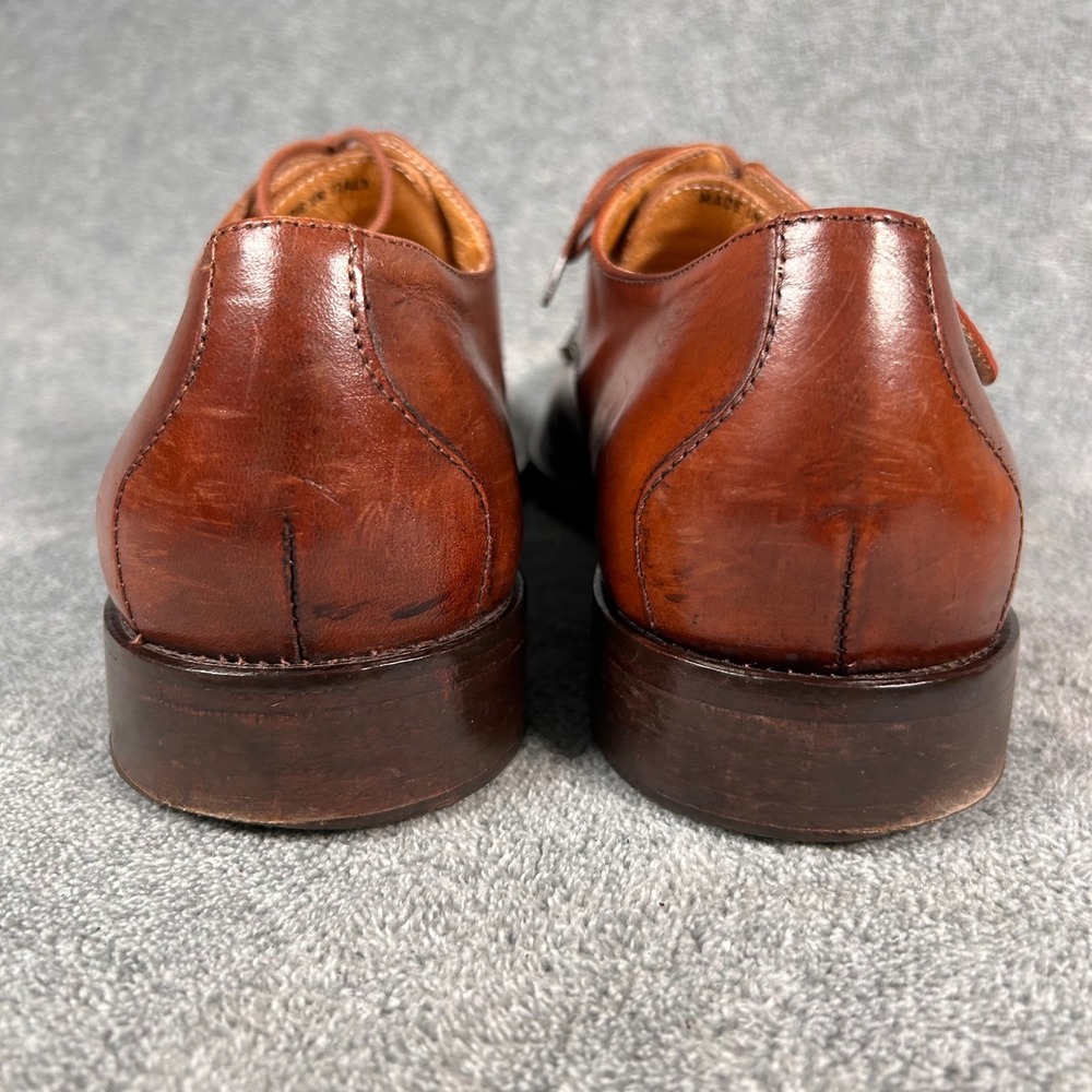 Mercanti Fiorentini Derby Dress Shoes Apron Toe Mens 10.5 M Brown Leather Italy - Picture 6 of 12